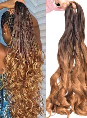 Loose Wave Spiral Curl Braids Synthetic Hair French Curls B