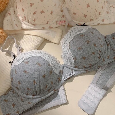 【BM风萌熊】内衣女聚拢小胸显大薄款舒适上托收副乳可爱甜妹文胸