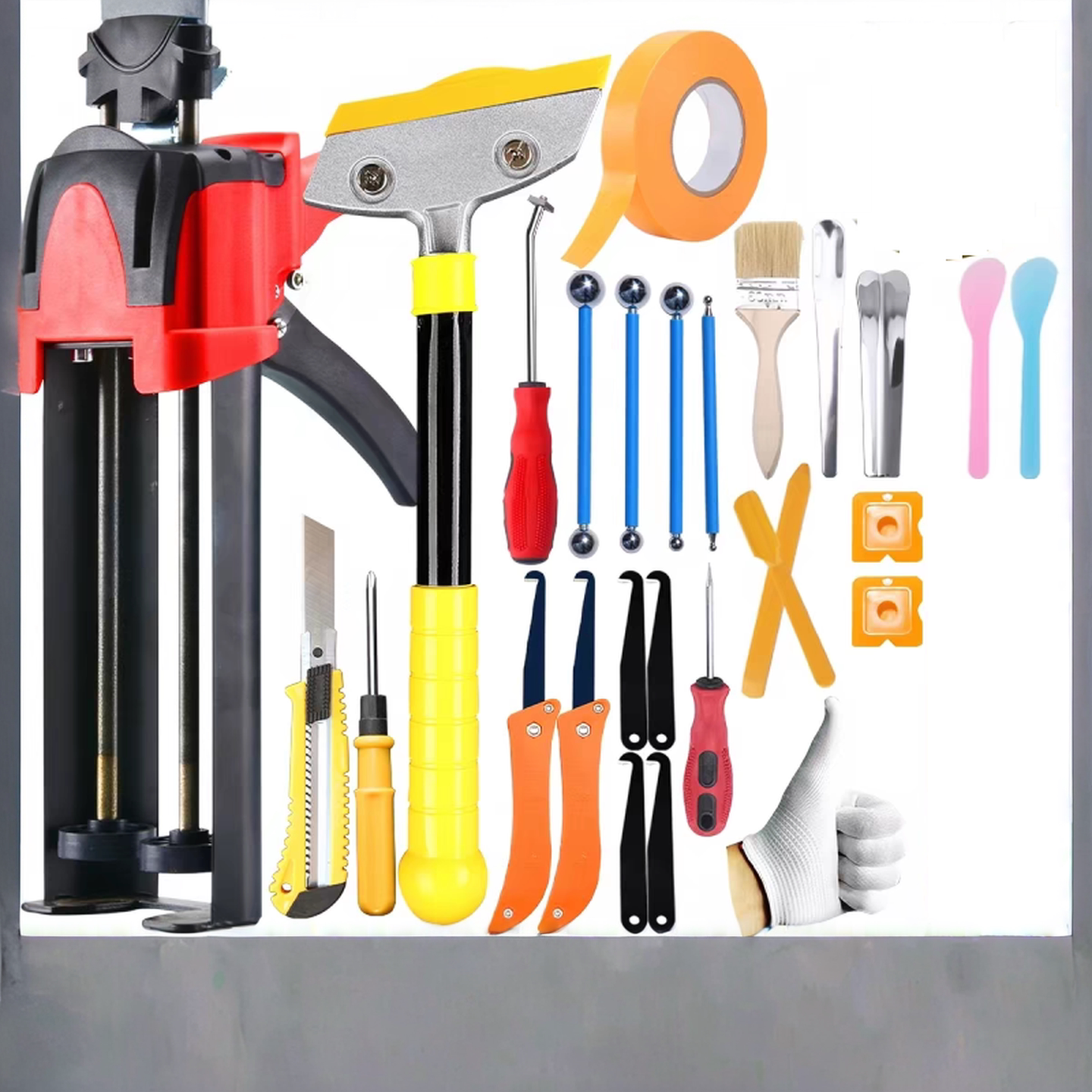 美缝剂施工工具美缝阴阳角压缝神器片刮片压边球抹缝勾缝专业套装