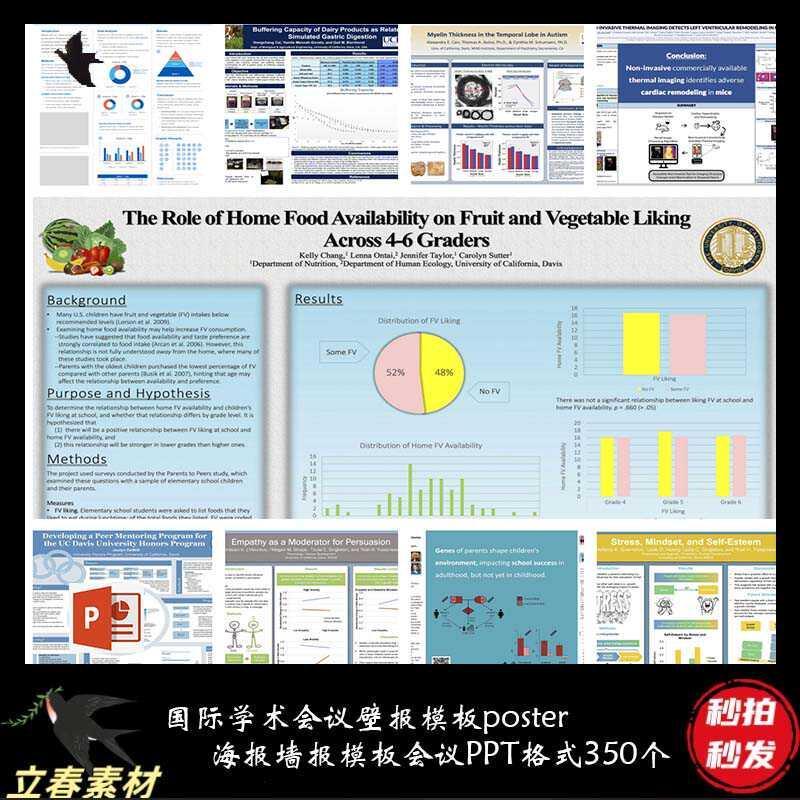 poster海报国际会议墙报模板学术壁报PPT格式350份