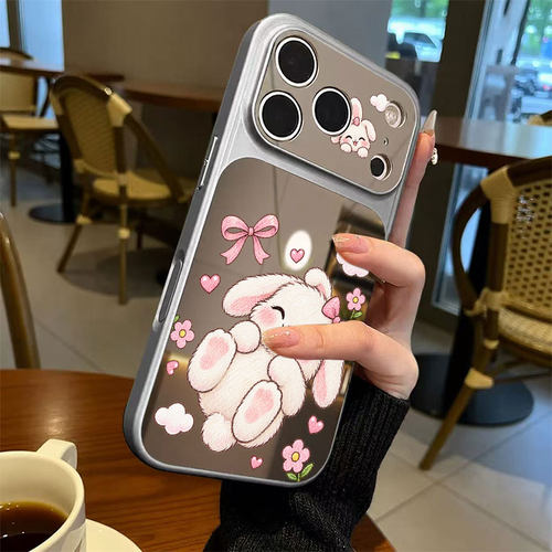 火凤可爱小兔适用苹果18promax手机壳iPhone17新款16pro冰感15Plus高级15防摔14简约13仿原镜面ins风12小众11