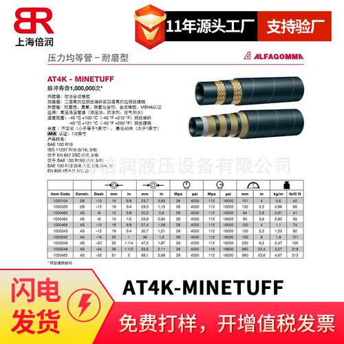 /高压钢丝缠绕管耐磨型AT4K-MINETUFF