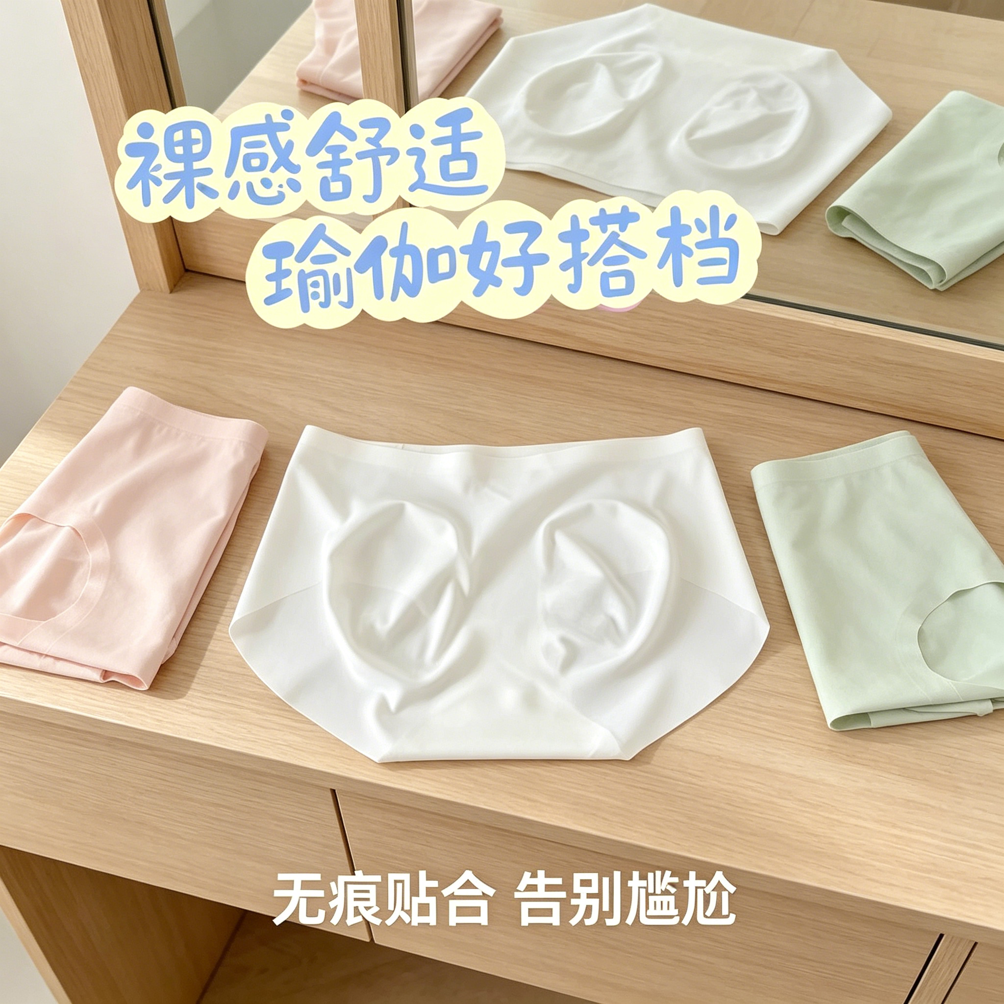 无痕内裤女士冰丝肤色三角裤夏薄款女生瑜伽不夹臀2026新款粉底液