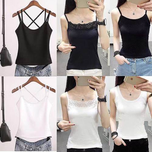 女士纯色修身百搭学生吊带背心