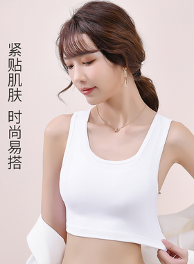 防震束胸内衣大胸显小无痕缩胸塑胸背心女大码超平裹胸上衣学生帅