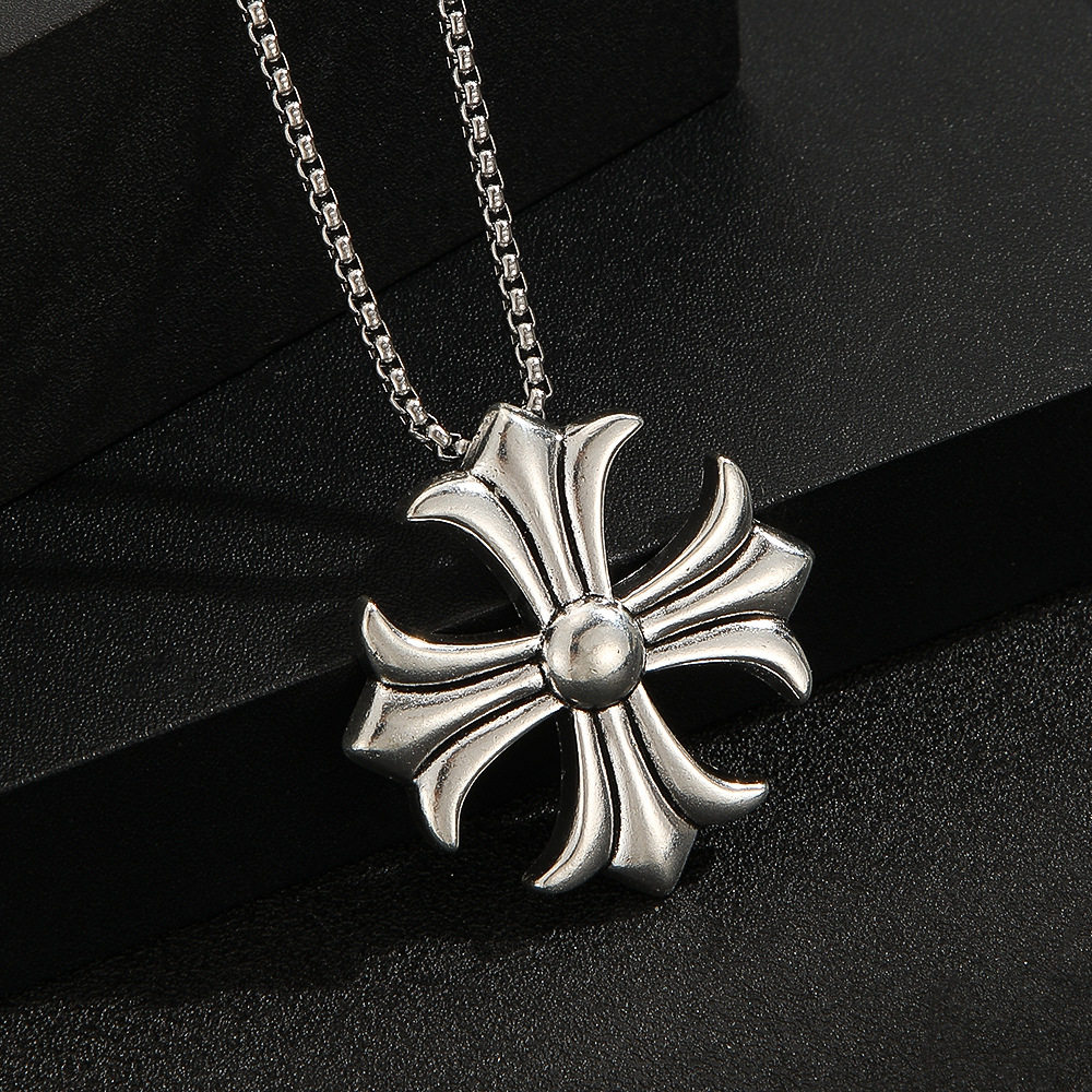 朋克辣妹风十字架合金系列个性小众轻奢百搭钛钢项链毛衣链饰品