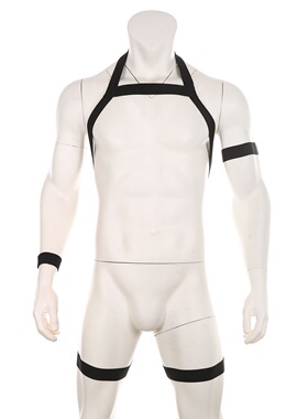 性感镂空连体内衣裤新款男双丁青年连体背心成人后空连体胸带肩带