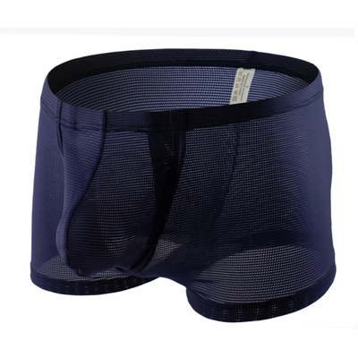 性感内裤男款网孔透气四角裤侧开档镂空低腰平角裤青年夏新款潮