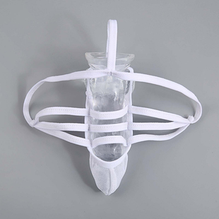 CLEVER-MENMODE 男士玻璃丝材质透明内裤 镂空绑带性感细带丁字裤