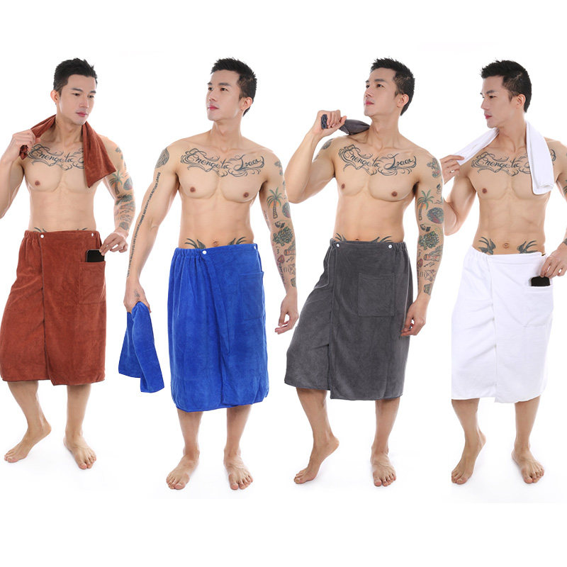 可穿百变青年潮牌肌肉男大号家用健身房酒店吸水洗澡纯棉浴巾浴袍