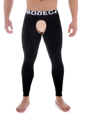 男士性感内衣裤莫代尔透气保暖裤前后开档无痕隐形打底裤家居裤