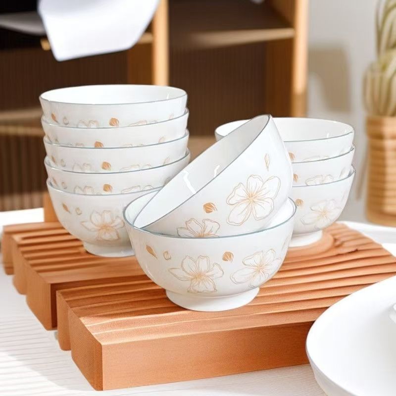 10个装碗家用吃饭陶瓷碗