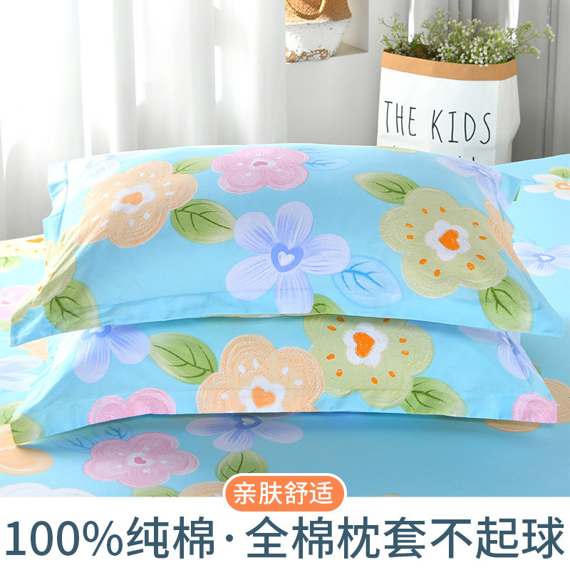 小清新纯棉枕套一对100全棉印枕套