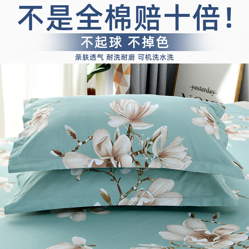 枕头套单人两只装一对100%纯棉全棉成人枕皮74X48厘米大尺寸家用,床上用品,枕套,淘宝优惠券,粉丝福利购,淘宝优惠卷