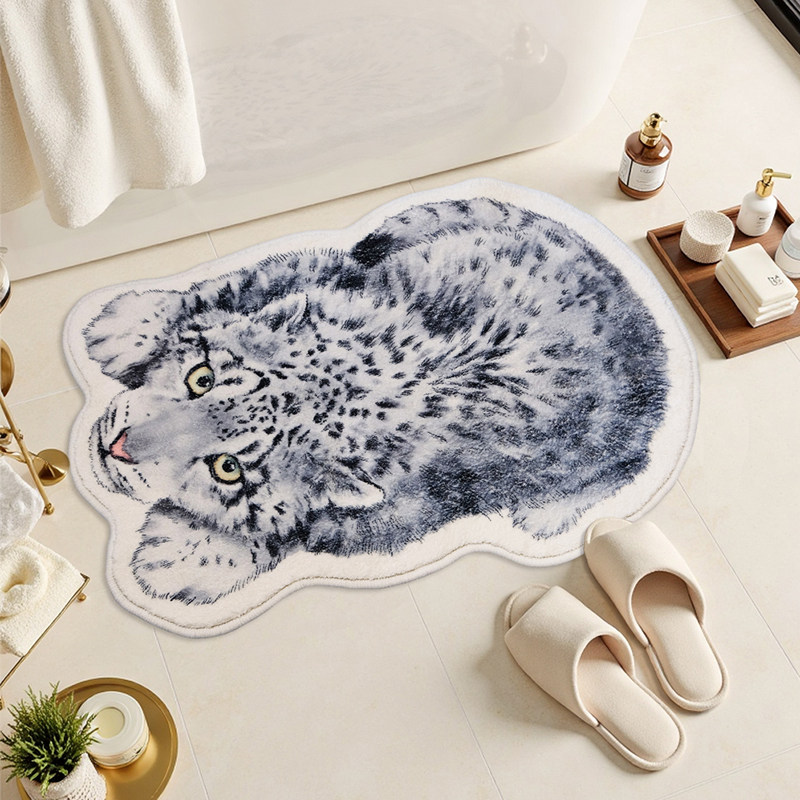 雪豹写实高原雪豹地垫脚垫西宁野生动物园生态文创,居家布艺,入户地垫,淘宝优惠券,粉丝福利购,淘宝优惠卷