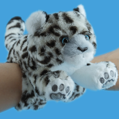 雪豹毛绒拍拍手环趴趴环玩具公仔玩偶礼物西宁野生动物园生态文创