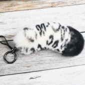 雪豹迷你款 尾巴挂饰毛绒包包挂件汽车钥匙扣可爱配饰