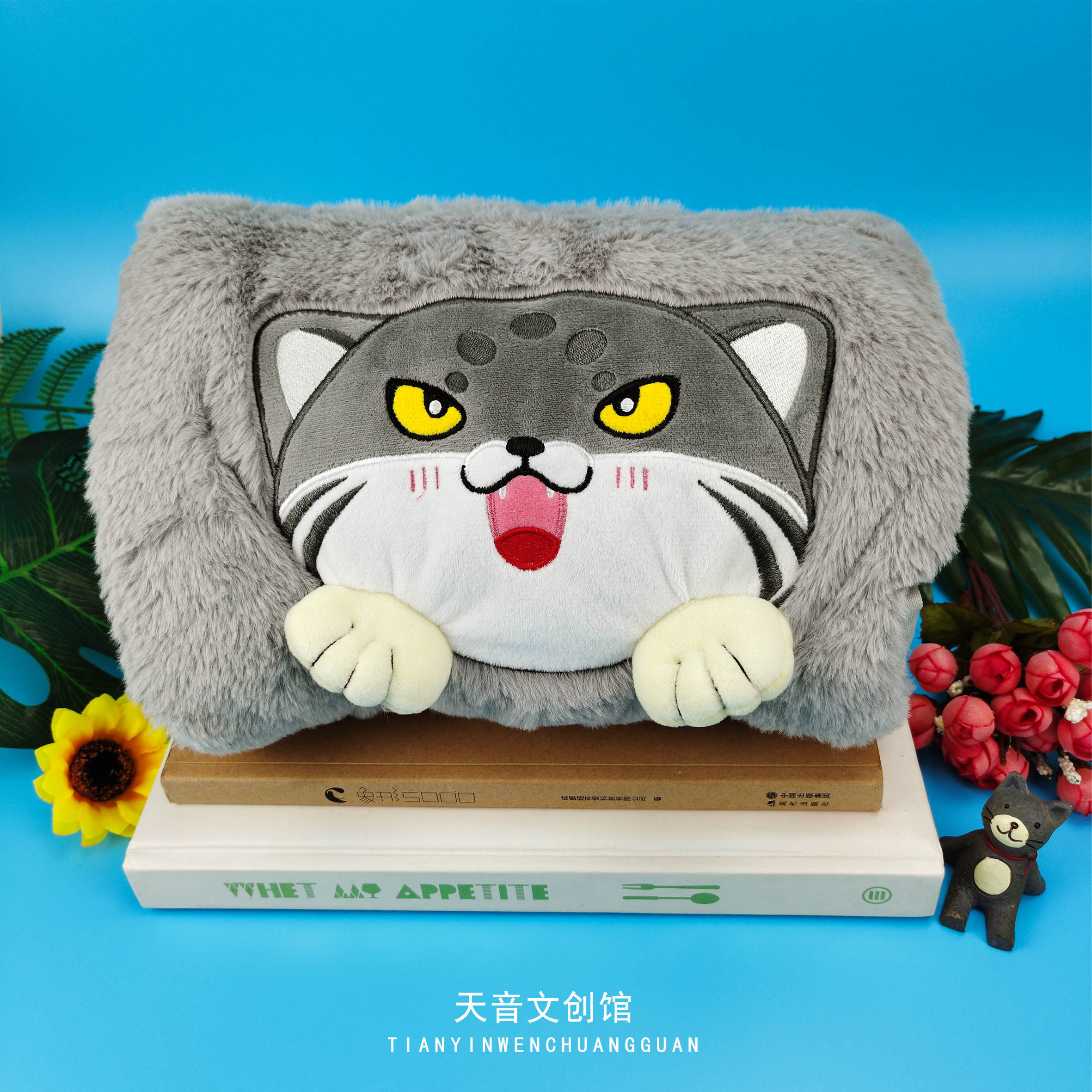 兔狲卡通暖手套袖手枕棉暖袖手筒