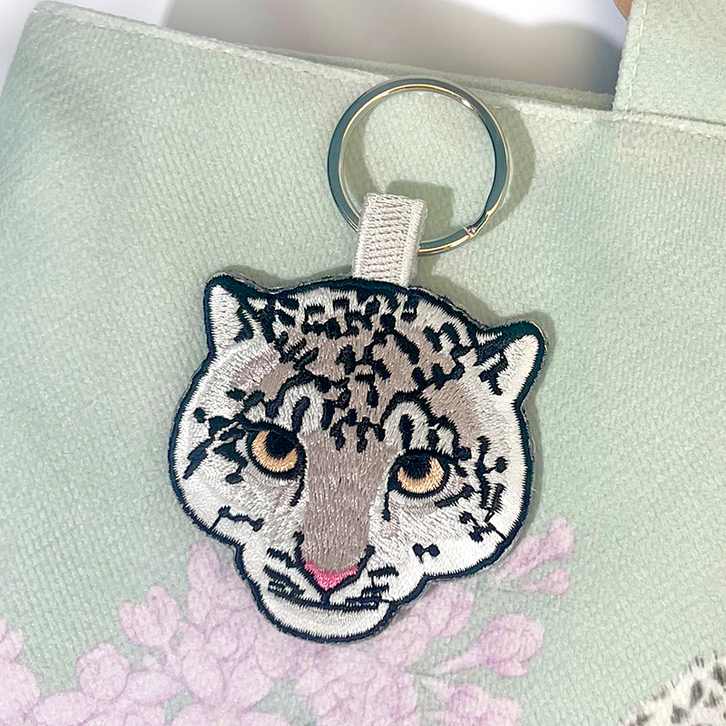 凌小蛰荒漠猫猞猁刺绣钥匙扣包包挂件创意礼物汽车钥匙链