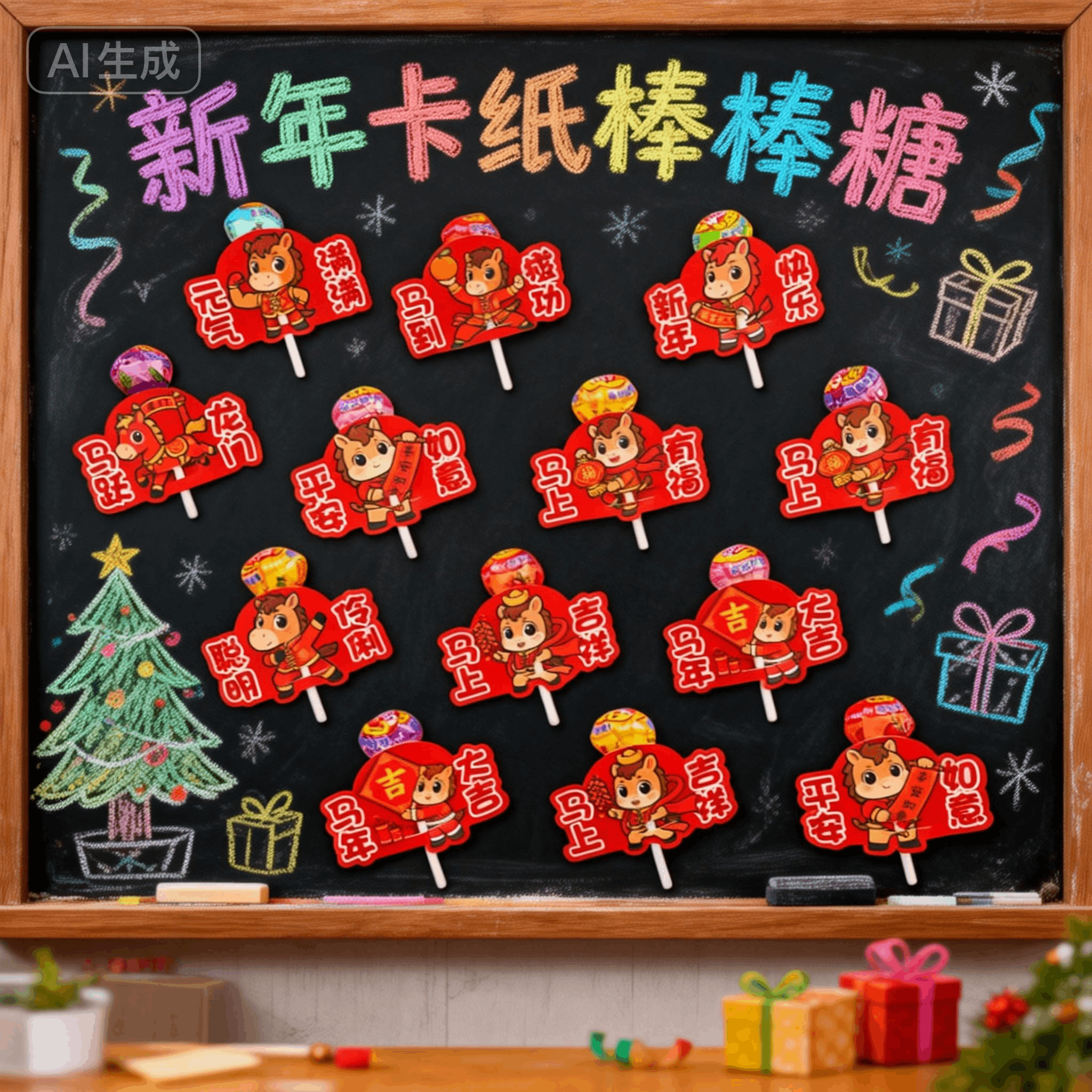 儿童马年棒棒糖奖励学生2026新年棒棒糖插卡纸商场装饰糖果零食,零食/坚果/特产,传统糖果,淘宝优惠券,粉丝福利购,淘宝优惠卷