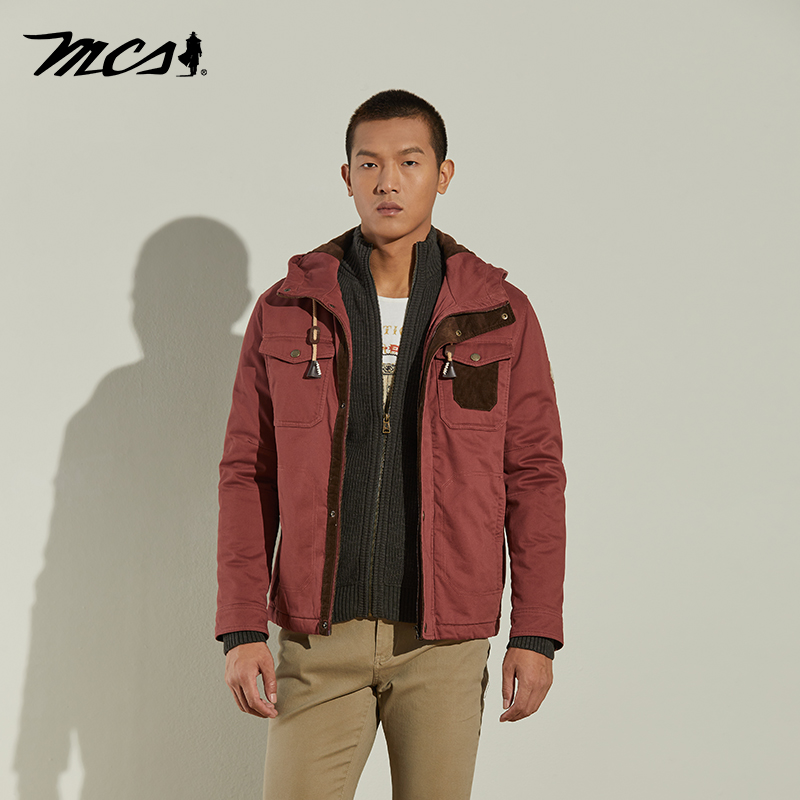 MCS美式休闲冬季连帽棉