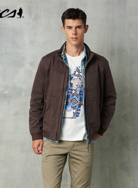 MCS男装源自万宝路春季美式高级感男士外套做旧机车夹克上衣