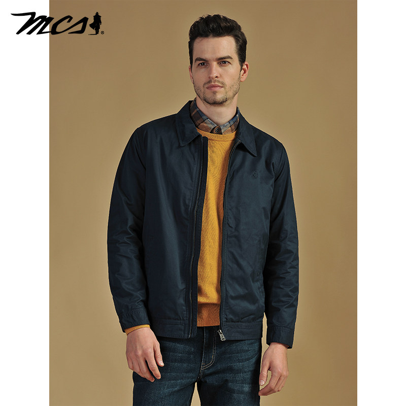 【商场同款】MCS男装源自万宝路春男士经典夹克翻领时尚休闲外套