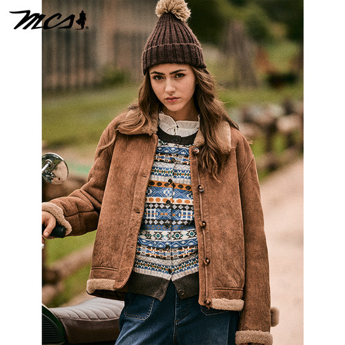 MCS源自万宝路女款皮衣短款