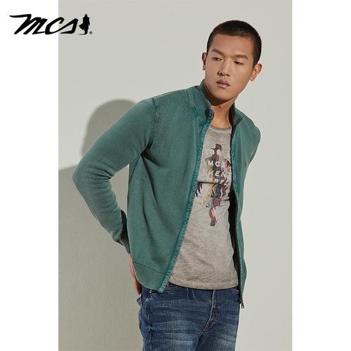 MCS针织商务休闲开衫毛衣夹克男