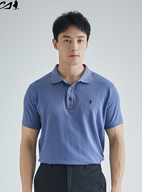 MCS男装源自万宝路中青年纯色短袖t恤男美式高级感多色POLO衫男款