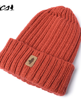 MCS源自万宝路街头个性帽子保暖百搭ins潮翻边针织帽线帽男女同款