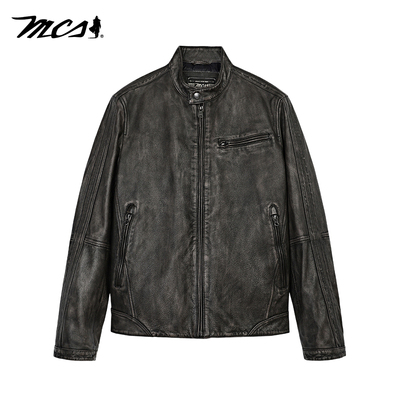 MCS源自万宝路男装褪色牛皮皮衣