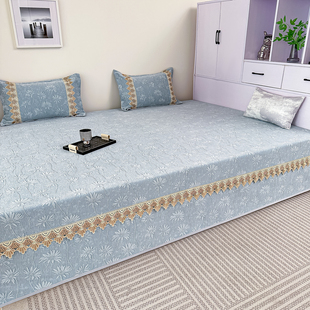 高端纯色雪尼尔榻榻米的专用床盖床单大尺寸炕盖3米床单防滑定制