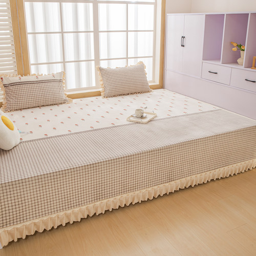 秋冬加厚奶油风牛奶绒炕盖