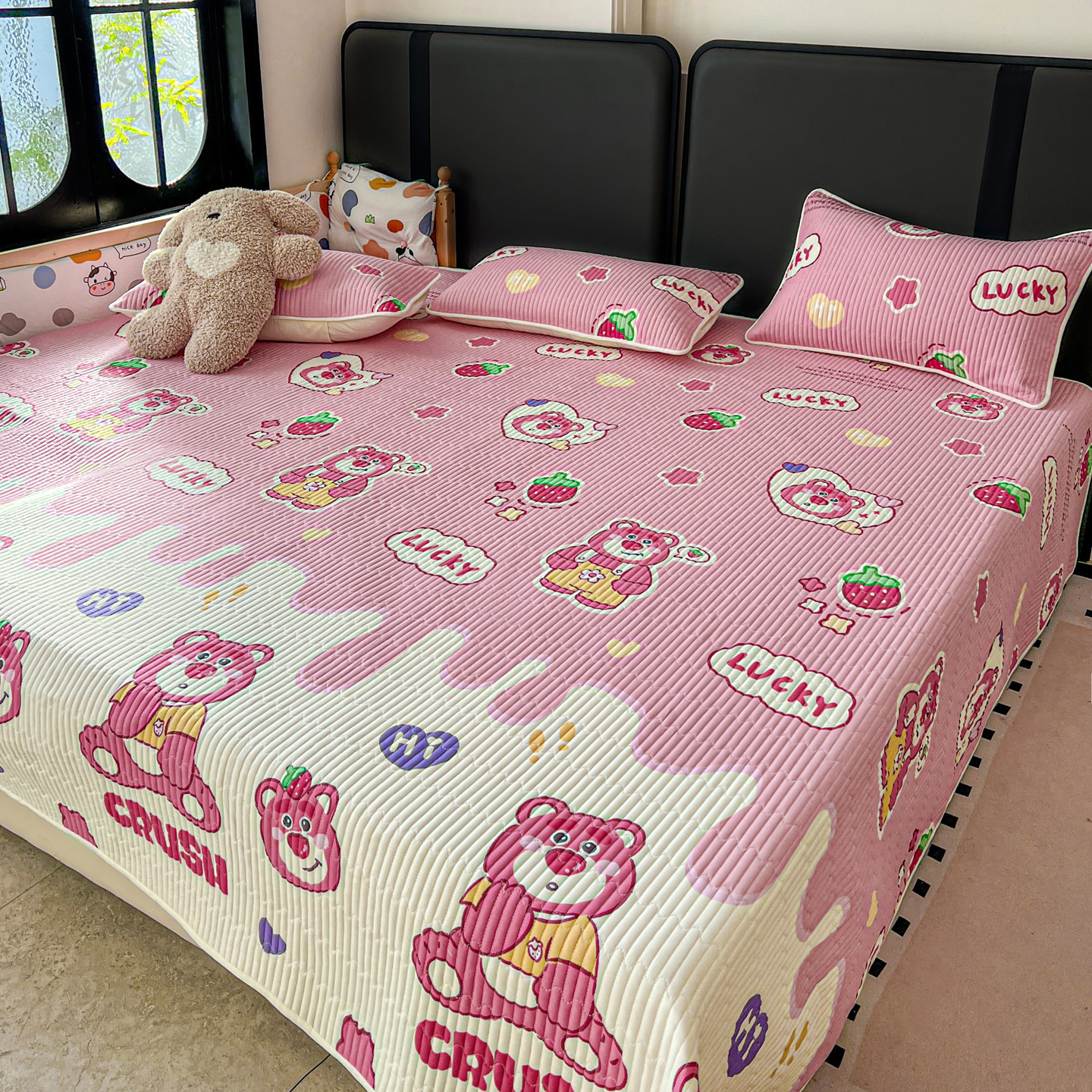 纯棉榻榻米床盖全棉夹棉绗缝床单