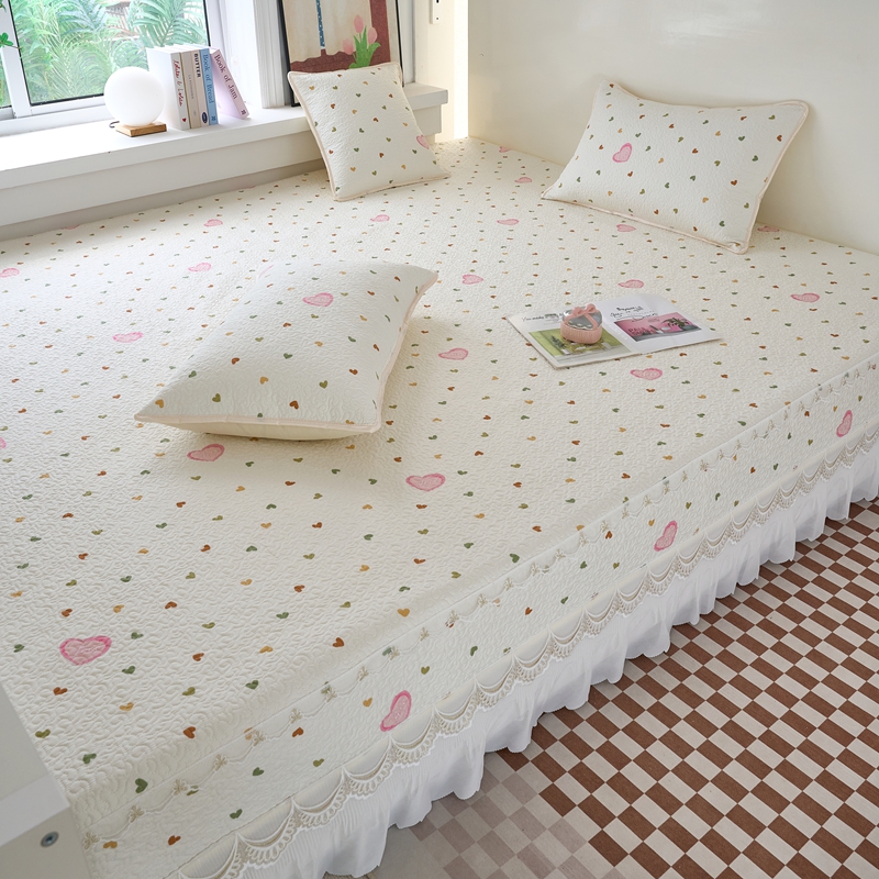 纯棉双层边榻榻米床盖农村大炕单