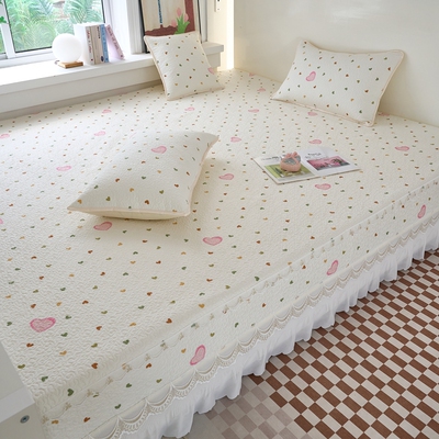 纯棉双层边榻榻米床盖农村大炕单