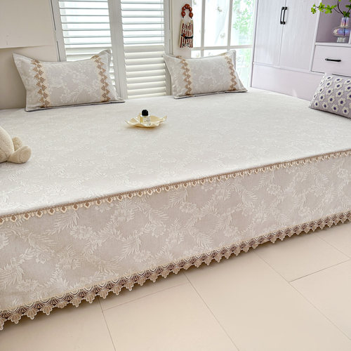 新款高精密雪尼尔榻榻米提花床盖