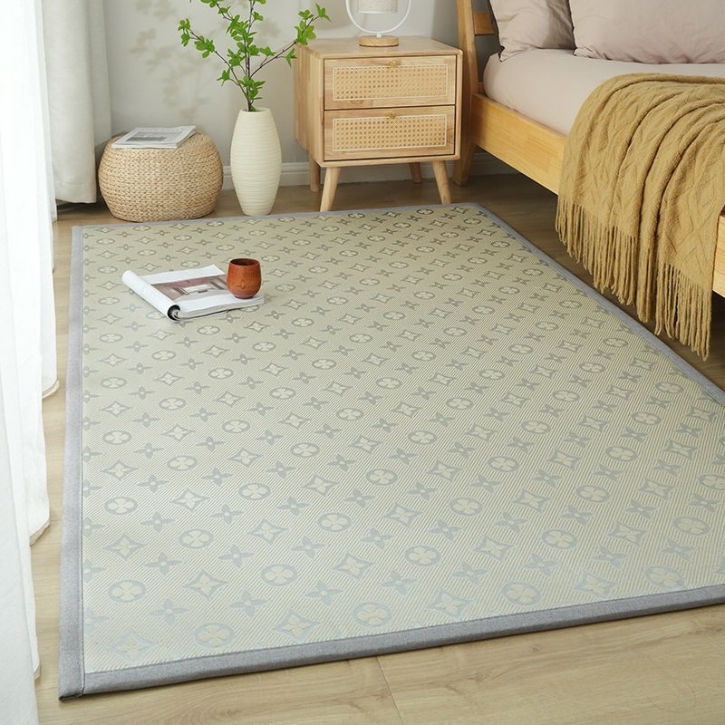 藤编凉席地毯夏天卧室床边防摔日式加厚榻榻米地垫客厅打地铺草席