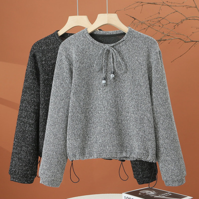 长袖套头圆领卫衣女春秋