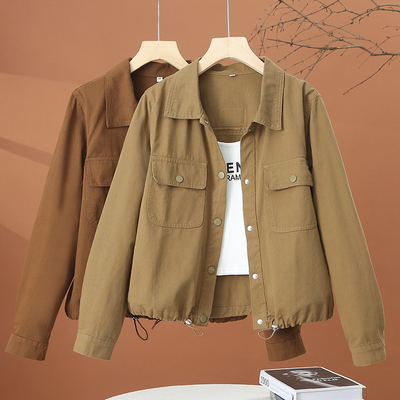 缪真韩版短款收腰衬衫外套女