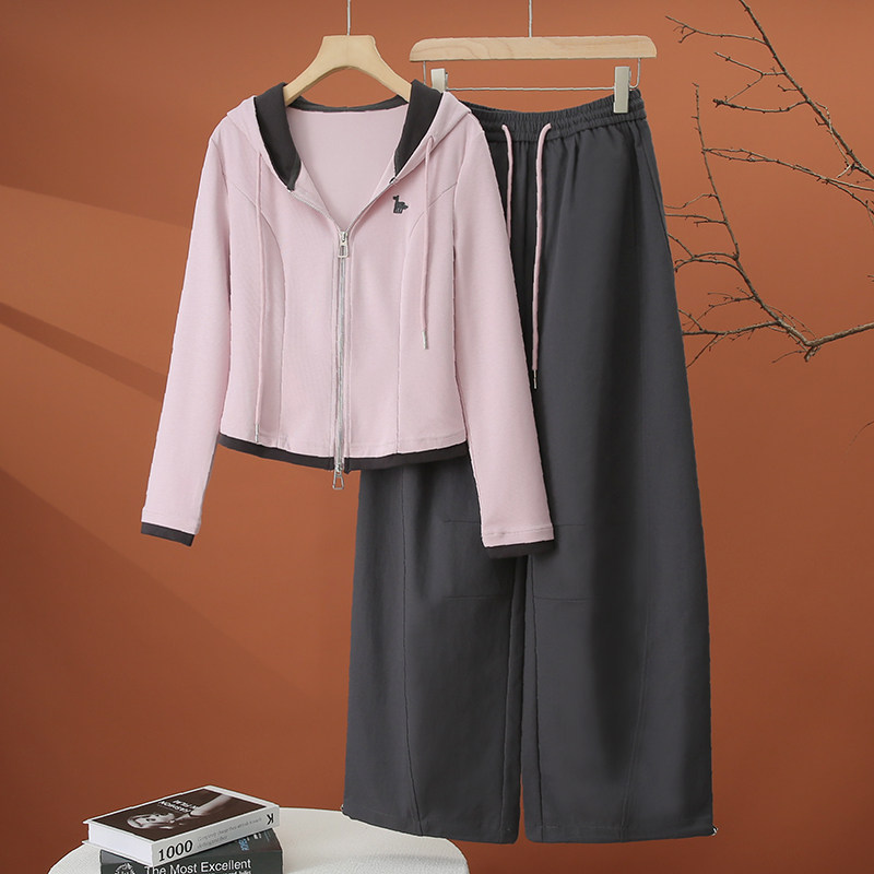 时尚休闲运动套装女春季2026新款爆款女装洋气减龄连帽卫衣两件套