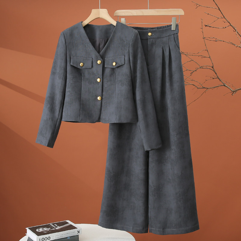 时尚阔腿裤套装女春季2026新款独特漂亮一整套早春洋气减龄两件套