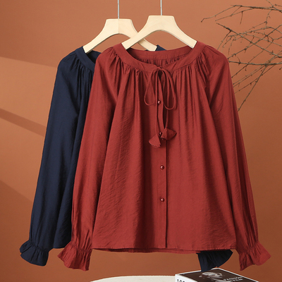 长袖衬衫女早秋2025新款爆款