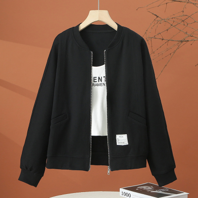 黑色棒球服外套女春秋2025新款