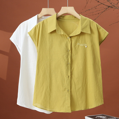 夏季翻领短袖衬衫女2025新款