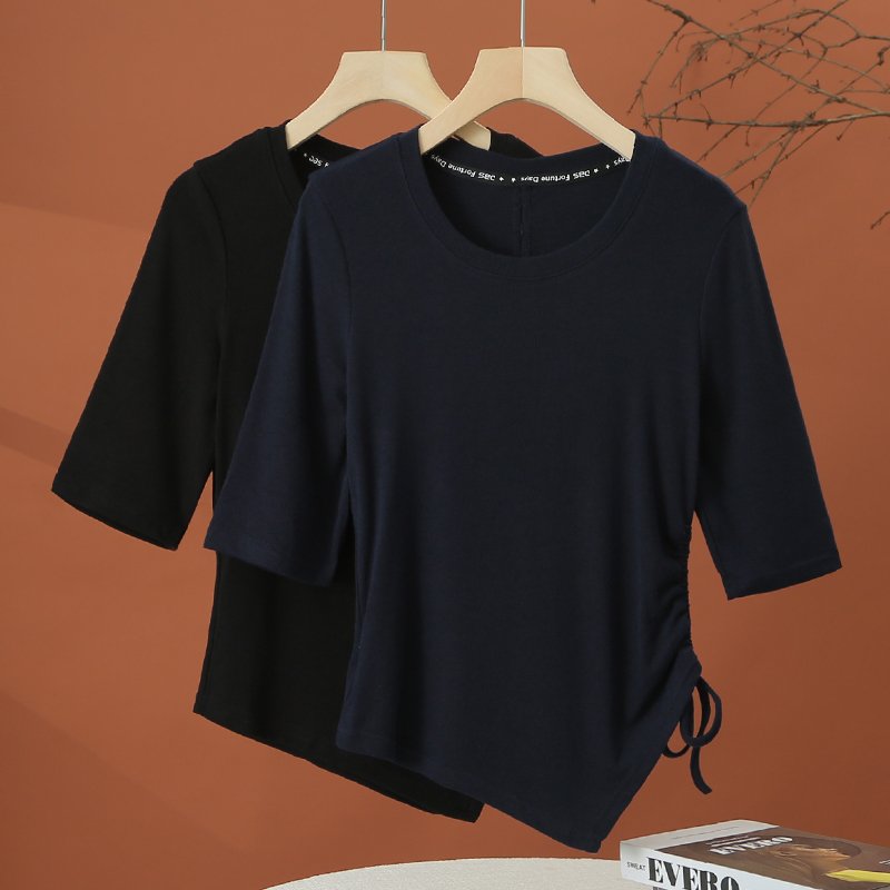 不规则半袖t恤女早秋2025新款