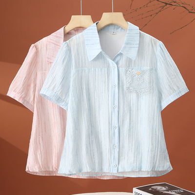 夏季短袖雪纺衬衫女2025年新款
