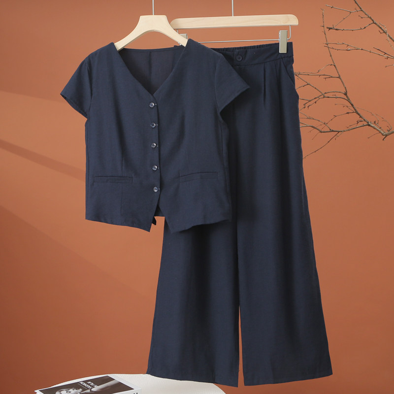 时尚阔腿裤套装女夏季2026新款洋气减龄休闲女士两件套夏装一整套