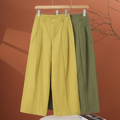 高腰九分西装裤女夏季薄款